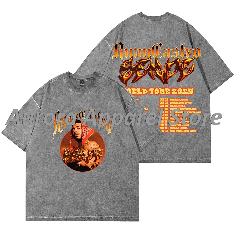 تي شيرت Ryan Castro Sende World Tour 2025 Merch Wash تي شيرت كوسبلاي للنساء والرجال من القطن بأكمام قصيرة