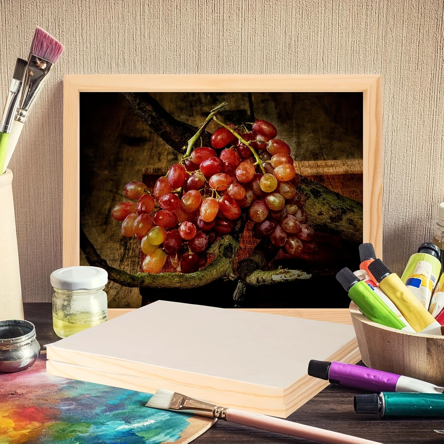 2PCS Wood Panel Board, Wood Canvas Rectangle Wooden Panel Boards for Painting, Pouring, Arts Use with Oils, Acrylics