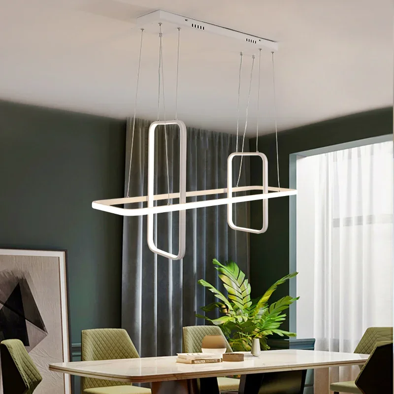 Nordic Modern Matte Black/Gold/White Aluminum Chandeliers Dining Rooms Bedrooms Hanging Chandeliers Lighting Fixtures