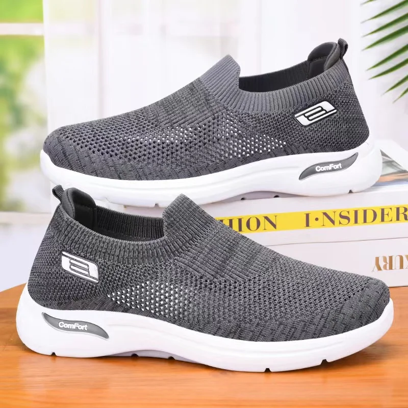 New Fashion Men's Sneakers Slip On Casual Lightweight Soft Sole Cushioning  Comfortable Breathable Walking Footwear Shoes
