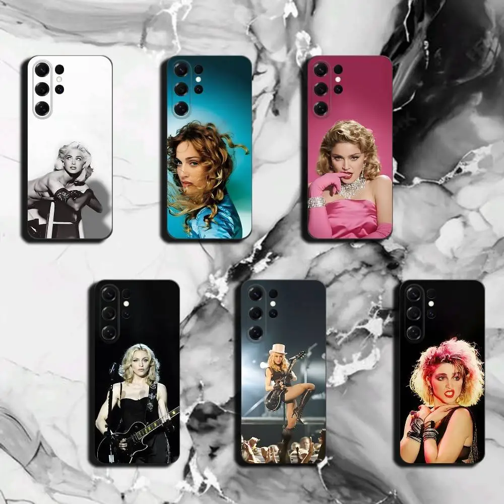 M-madonna for Samsung S26 25 24 23 22 21 Ultra Case Liquid Silicone Soft Shell Plus