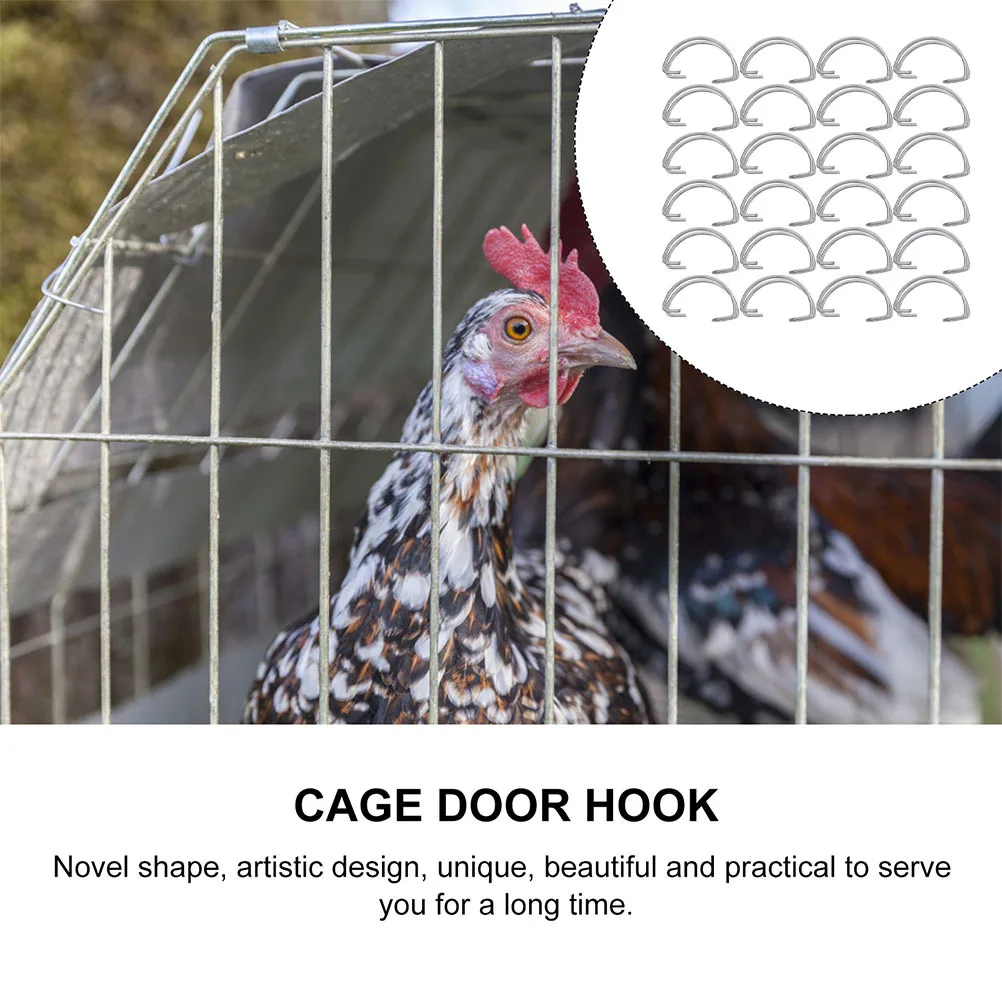 

40Pcs Stainless Steel Hook for Cage Door Strong Load-Bearing Long-Lasting Home Storage Tool Cage Door Hook Hooks