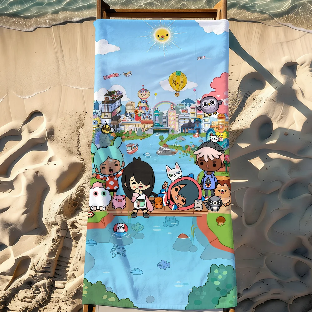 Game T-Toca Life W-World Towel Sports Quick Dry Travel Camping Gear Sandproof Soft Light Large Beach Towel