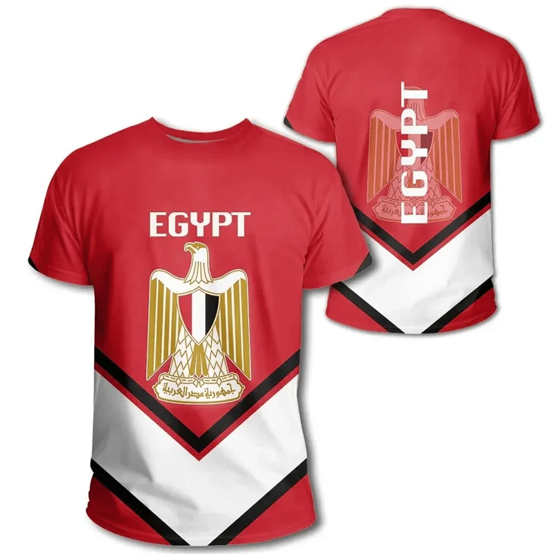 Egypt Pattern T-shirt Summer African 3D Printed Coat Of Arms T Shirts For Men Casual Crew Neck Tees Sports Loose Short Sleeves