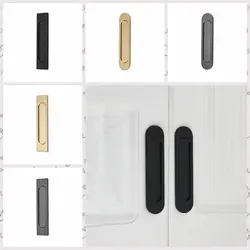 Double-sided Self-adhesive Handle Black/Grey/Gold Aluminum Alloy Glass Door Knob No Drilling Sliding Door Handle Window