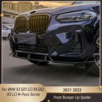 For BMW X3 G01 X4 G02 ix3 G08 LCI xDrive25i xDrive30i M40i M40d 2021 2022 Glossy Black Front Lip Chin Bumper Body Kits Tuning