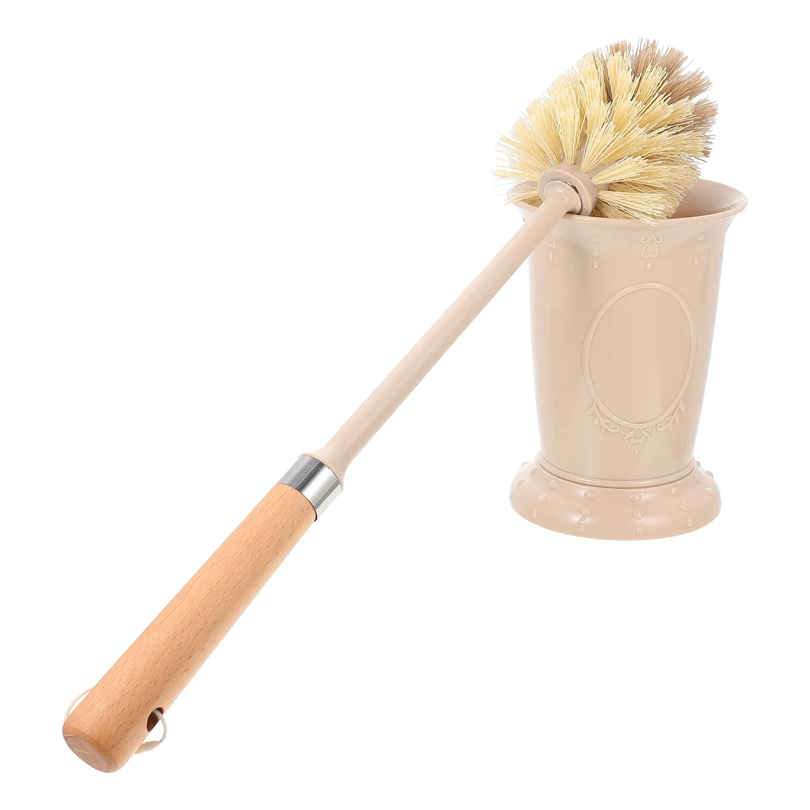 

Toilet Brush Set Plastic Wood Cleaning Tool For Bathroom Home Hotel Office Long Handle Scrubber Anti Slip Base Brush