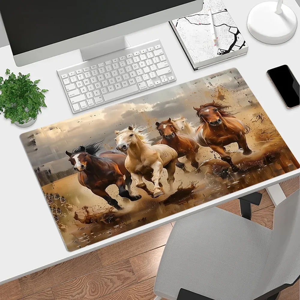 

Коричневый коврик для мыши с изображением лошади, бега, XXL, противоскользящее резиновое дно, компьютерные офисные коврики для расширительного стола, аксессуары для ноутбуков и ПК