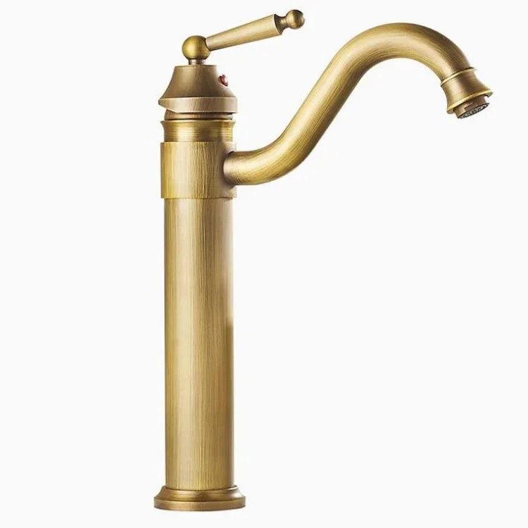 

European style antique brass basin hot and cold faucet washbasin basin faucet