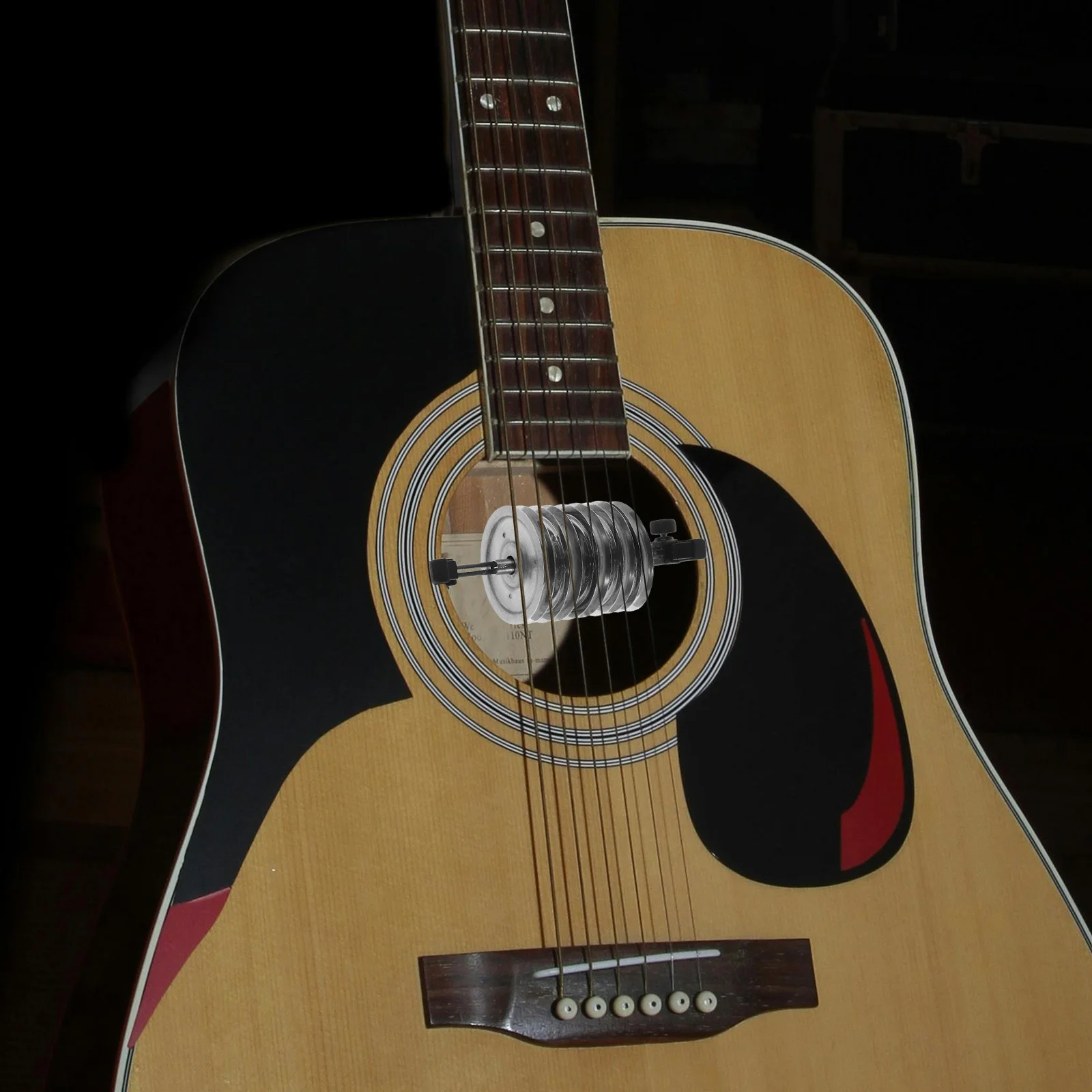 

Guitar Sound Hole Bell Small Metal Tambourine Noise Feedback Reducer Acoustic Guitar Accessory Beginner Portable Practice Rhythm