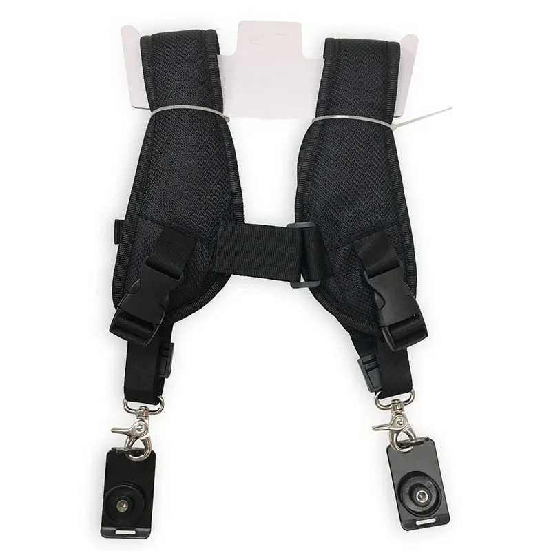 Black Double Dual Camera Shoulder Strap Quick Rapid Sling Belt Adjustment for Canon Nikon Sony 2 Cameras Digital DSLR Strap