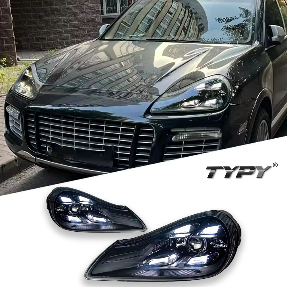 TYPY Car Headlamps For Porsche Cayenne 957 2007-2010 Upgraded 2021 Styling Headlights Dynamic Turn Signal Lamp Car Accessories