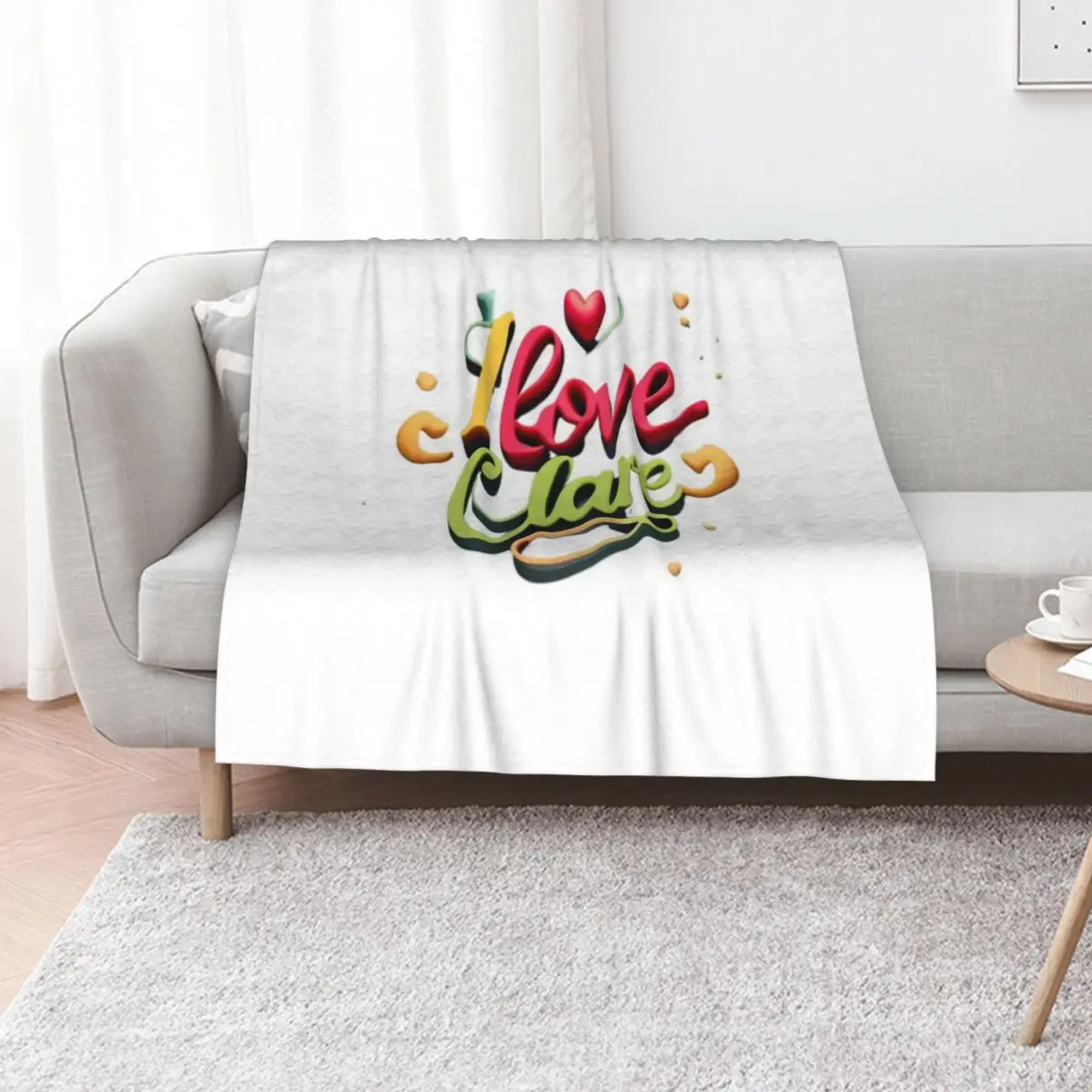 I Love Clare County Clare Ireland Throw Blanket Bed linens Bed Fashionable Designers Decorative Beds bed plaid Blankets