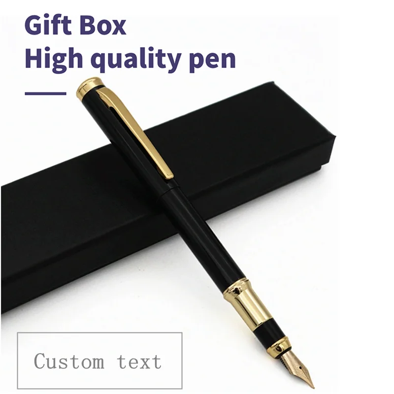 

With Gift Box Fountain Pen All metal pen holder Corporate Business School Awards Student Writing Custom Text