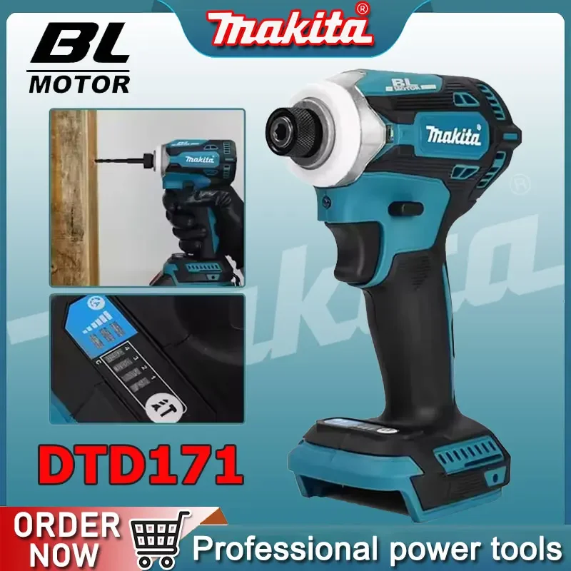 

Makita Cordless DTD171 Brushless 18V LXT Impact Driver Electric Screwdriver with 1/4" Hex Chuck, Fastening Tool for Constructio