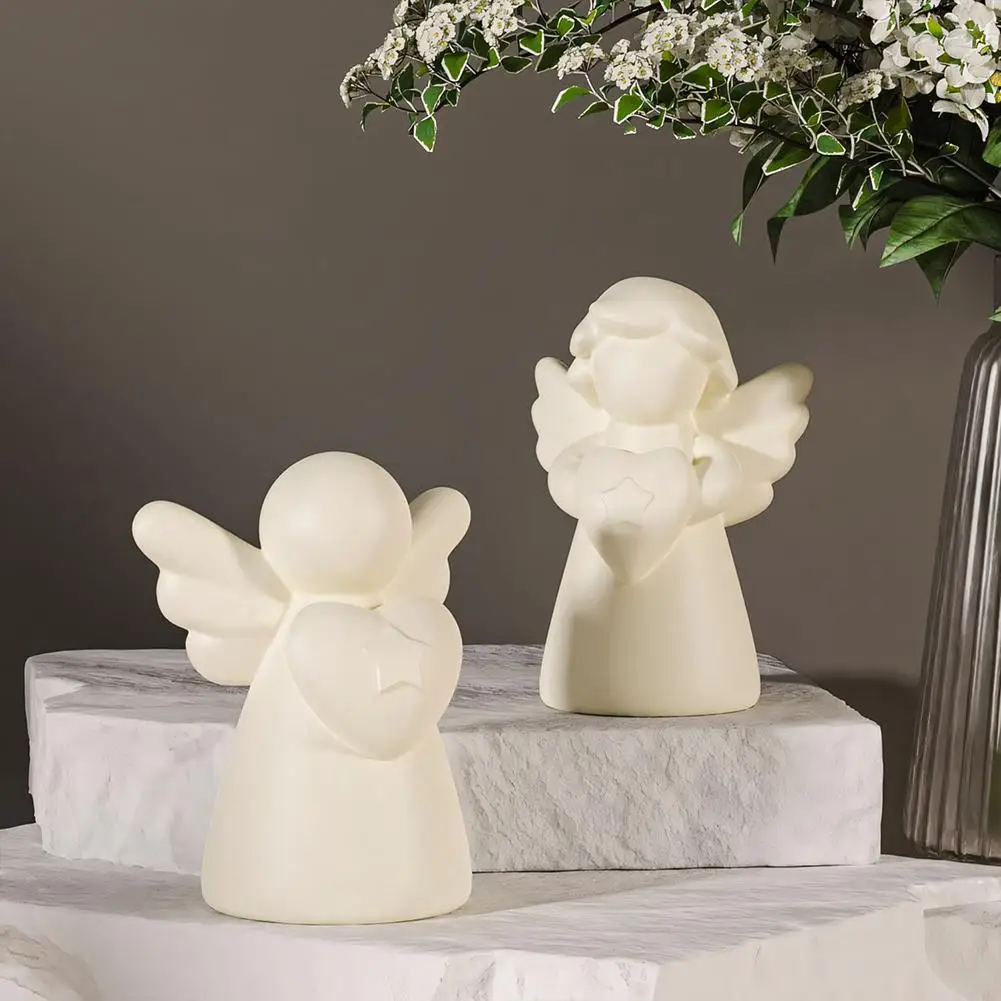 Diy أجنحة الملاك قالب من السيليكون لطيف الملاك فتاة اليدوية الأبيض الفخار الجص قالب من السيليكون الإبداعية عيد الميلاد عطلة الديكور #4