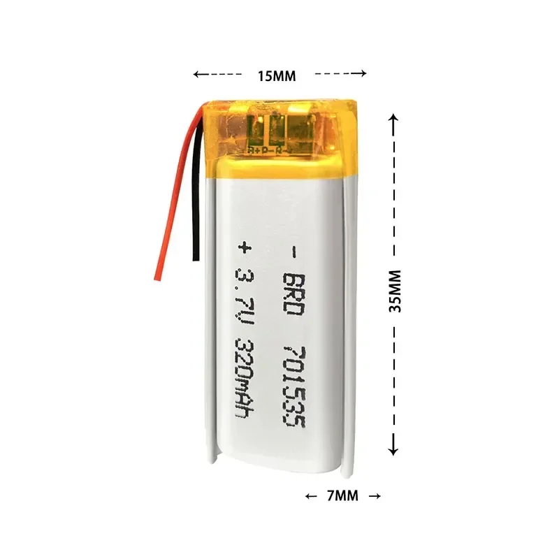 3,7 В 320 мАч 701535 071535 литий-полимерная аккумуляторная батарея для MP3 MP4 MP5 GPS PDA Bluetooth-гарнитура Смарт-часы Lipo Cell 3,7 В 320 мАч 701535 071535 литий-полимерная аккумуляторная батарея для MP3 MP4 MP5 GPS PDA Bluetooth-гарнитура Смарт-часы Lipo Cell
