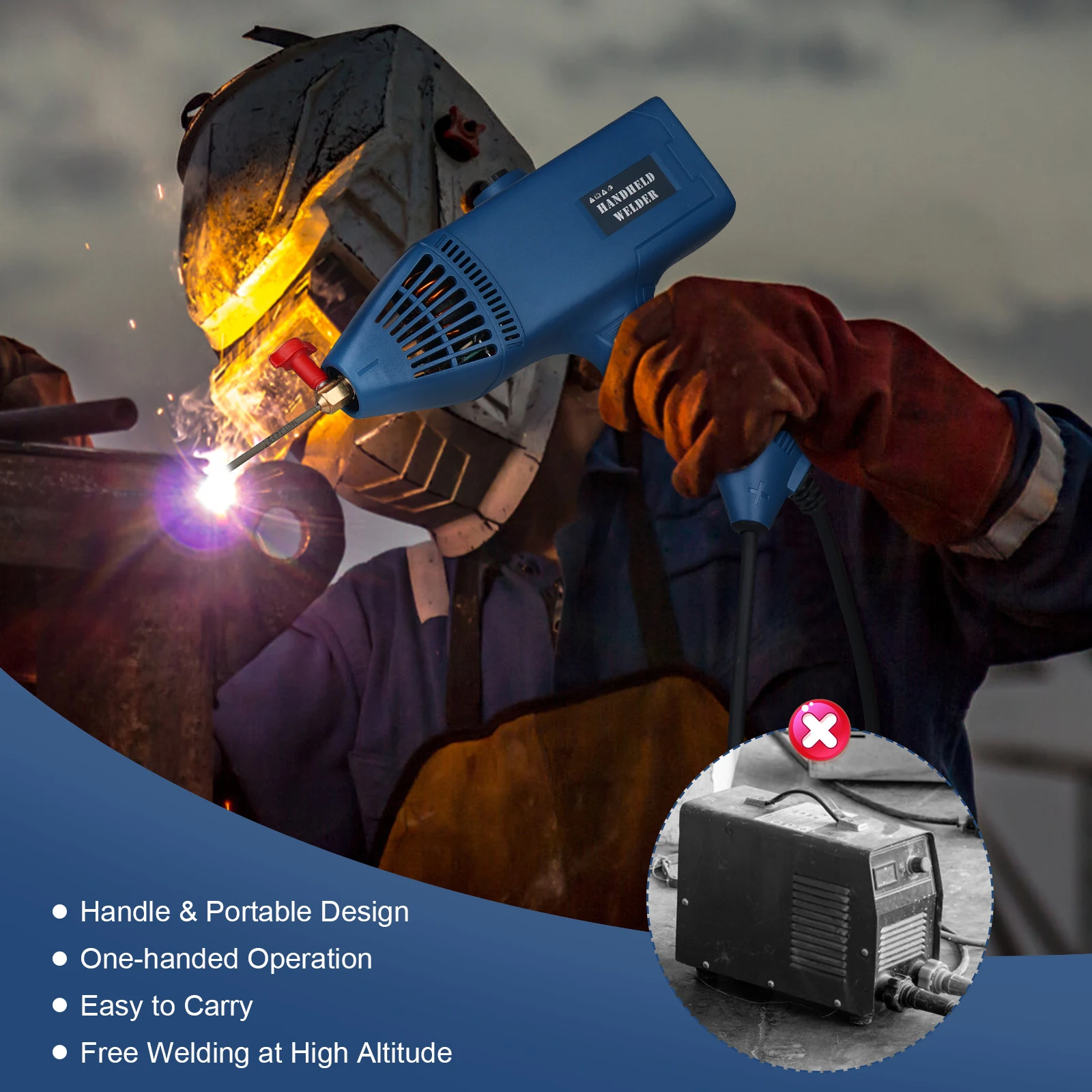 

50/60HZ 220V 4500W Handheld Arc Welding Machine 2~14mm Welding Thickness Automatic Digital Current Adjustment Welder