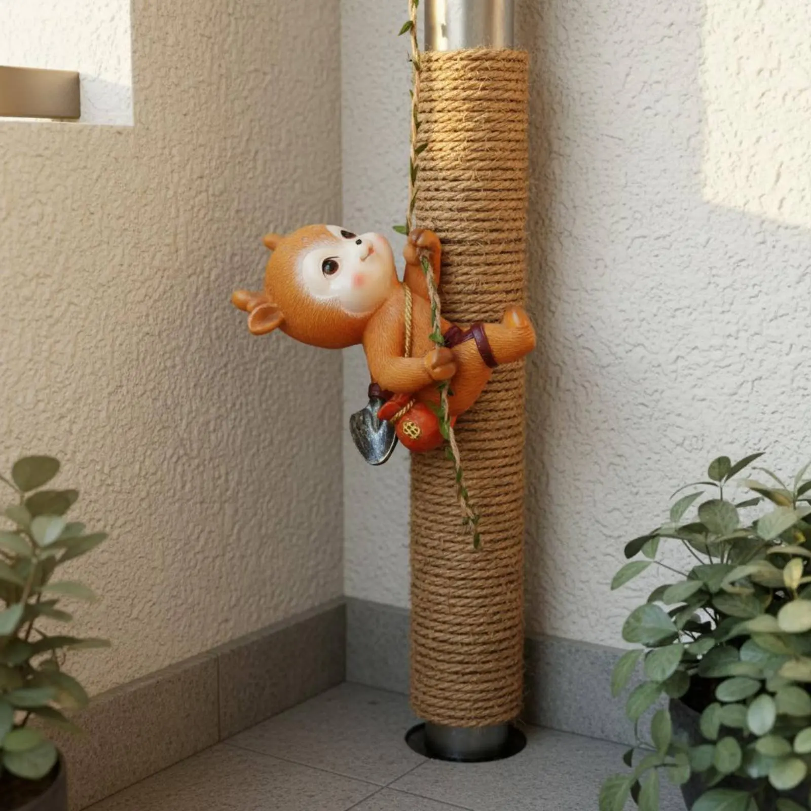 

Jute Rope Pipe Concealer Versatile Use DIY Column Beautifier Coconut Tree Pipe Cover Easy to Install for Cat Owners, Bathroom