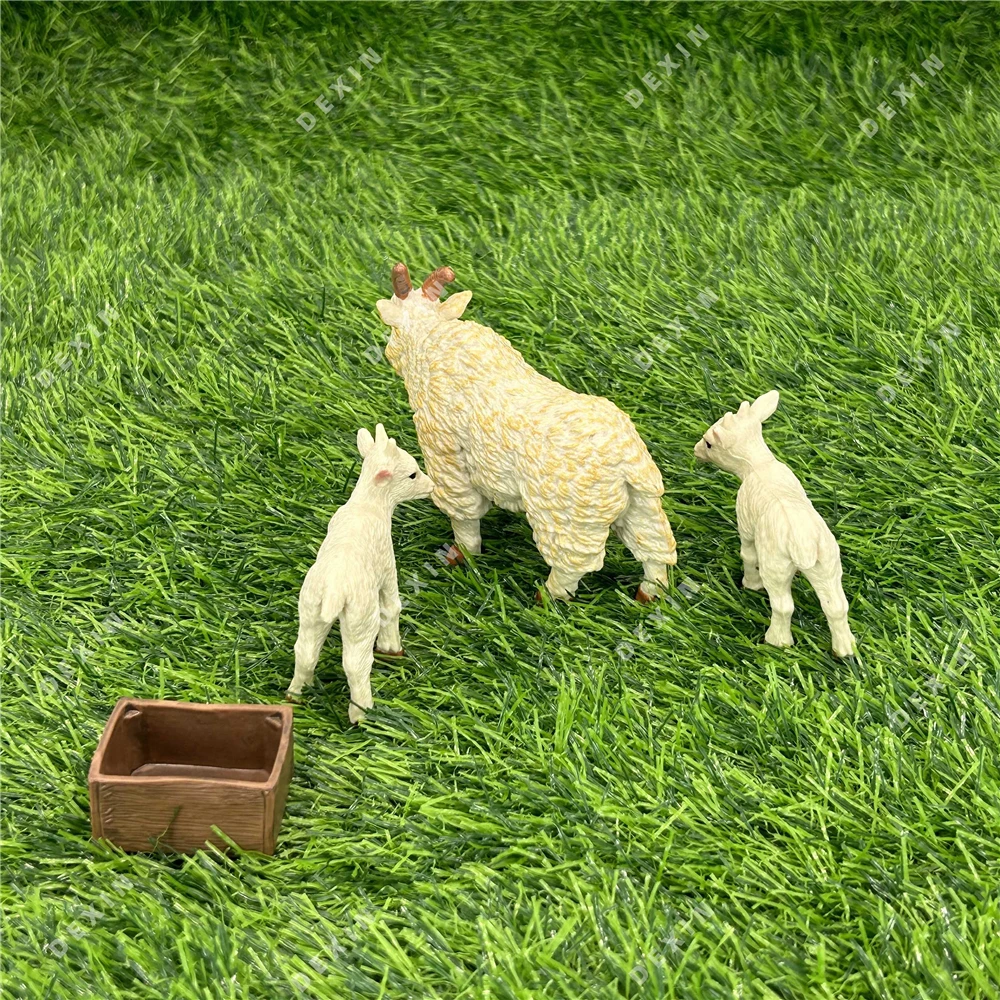 BIG Ranch Goat Size Matching Fence and Haystack Set Movie Static Display Toy Animals Figures Ranch Christmas Halloween Kidsgifts