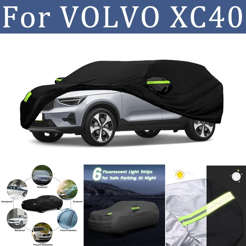 

For VOLVO XC40 Car Cover Full Covers with Reflective Strip Dustproof UV Scratch-Resistant Sunscreen Protective cover