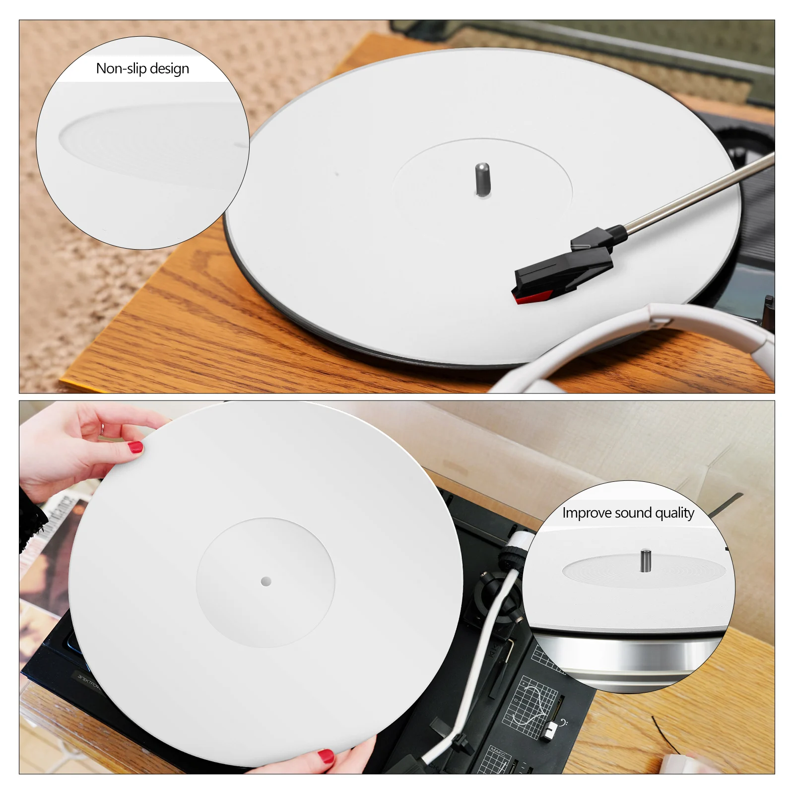

12 Inch White Acrylic Turntable Mat Non Sound Quality Improvement Protective Pad DJ Equipment Accessories