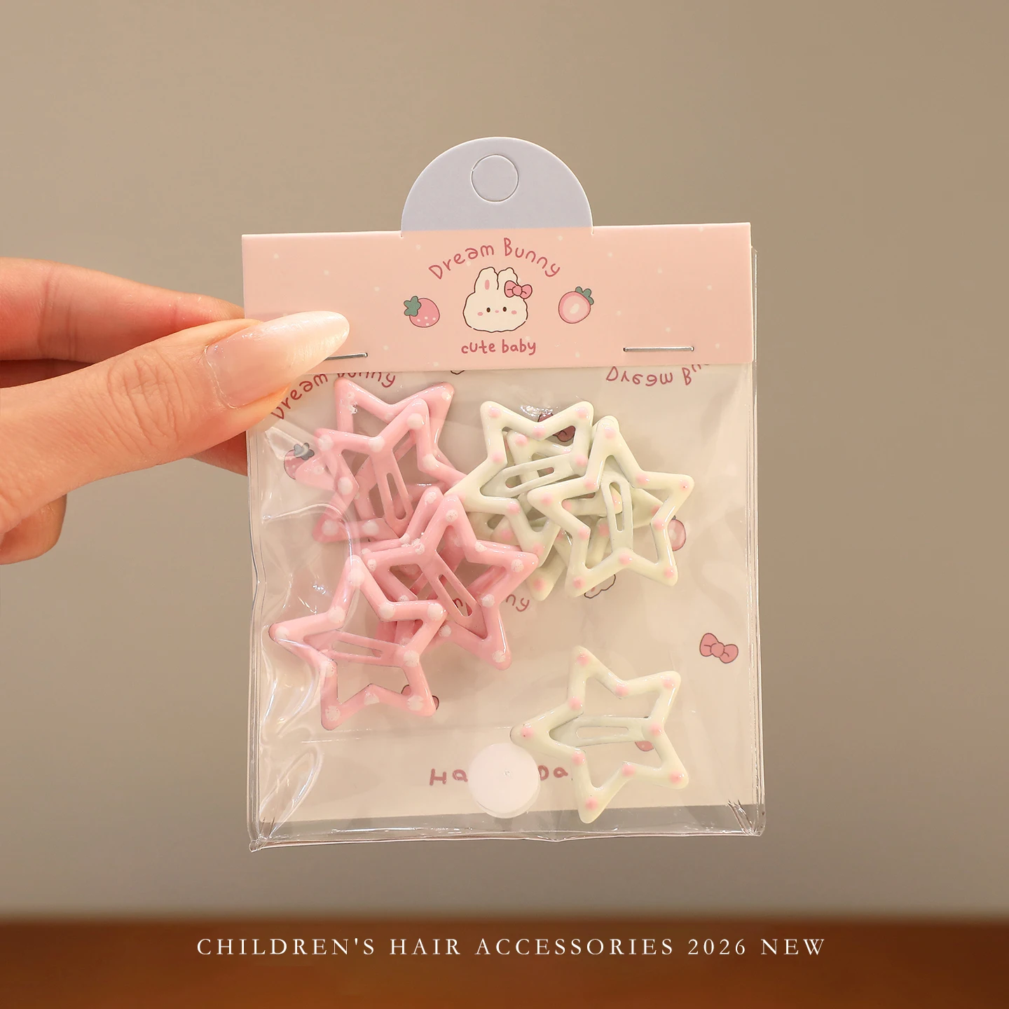 10 Stück/Set Weiße Rosa Stern-Blumen Haarspangen für Mädchen Niedliche Süße Kinder-Haarklammern Modische Prinzessinnen-Kopfbedeckung Kinder-Haaraccessoires – Detail 4
