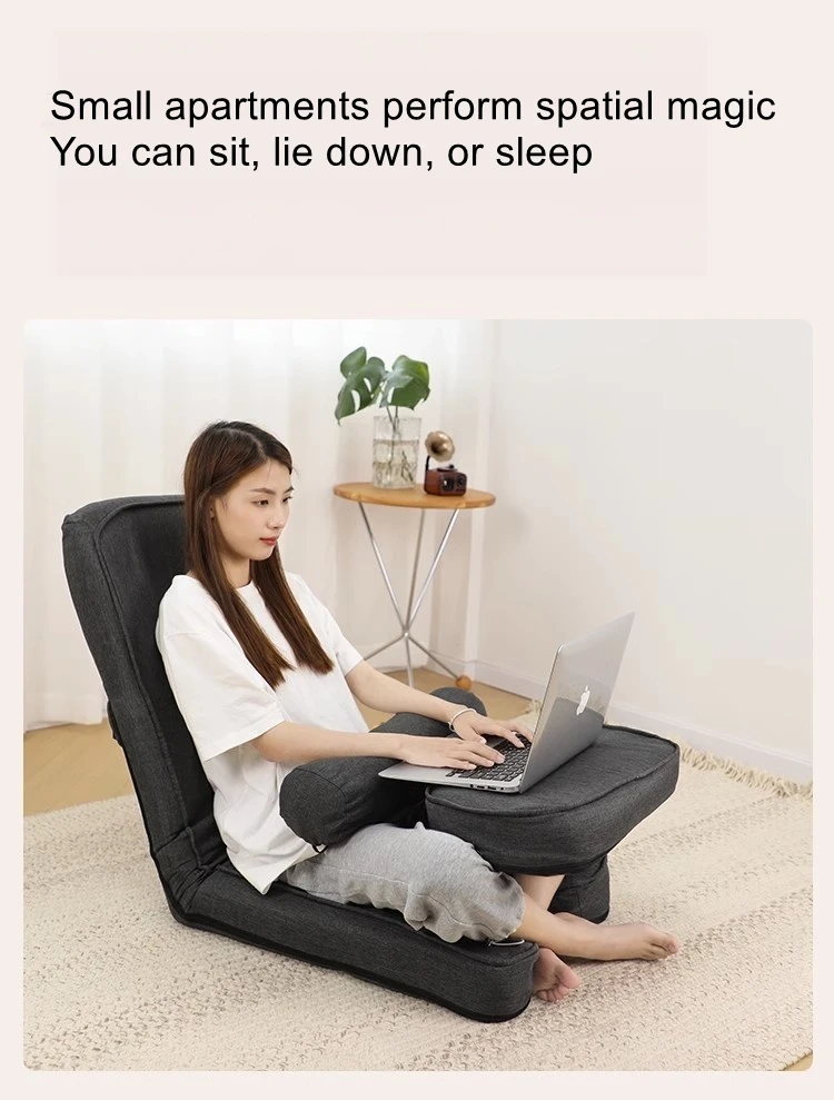 Multifunctional Lounge Chair, Tatami-Style Ergonomic Folding Chair, Bedroom & Balcony Japanese-Style Backrest Chair