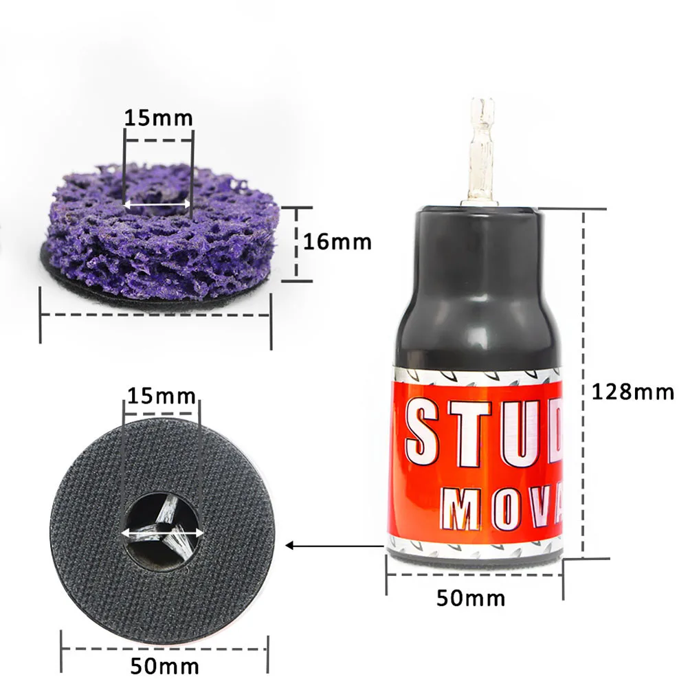 Stud Rust Removal Tools Bolt Derusting Wheels Hub Clean Fit 1/2 Impact Wrenches for Derusting Metal Parts Car Tools