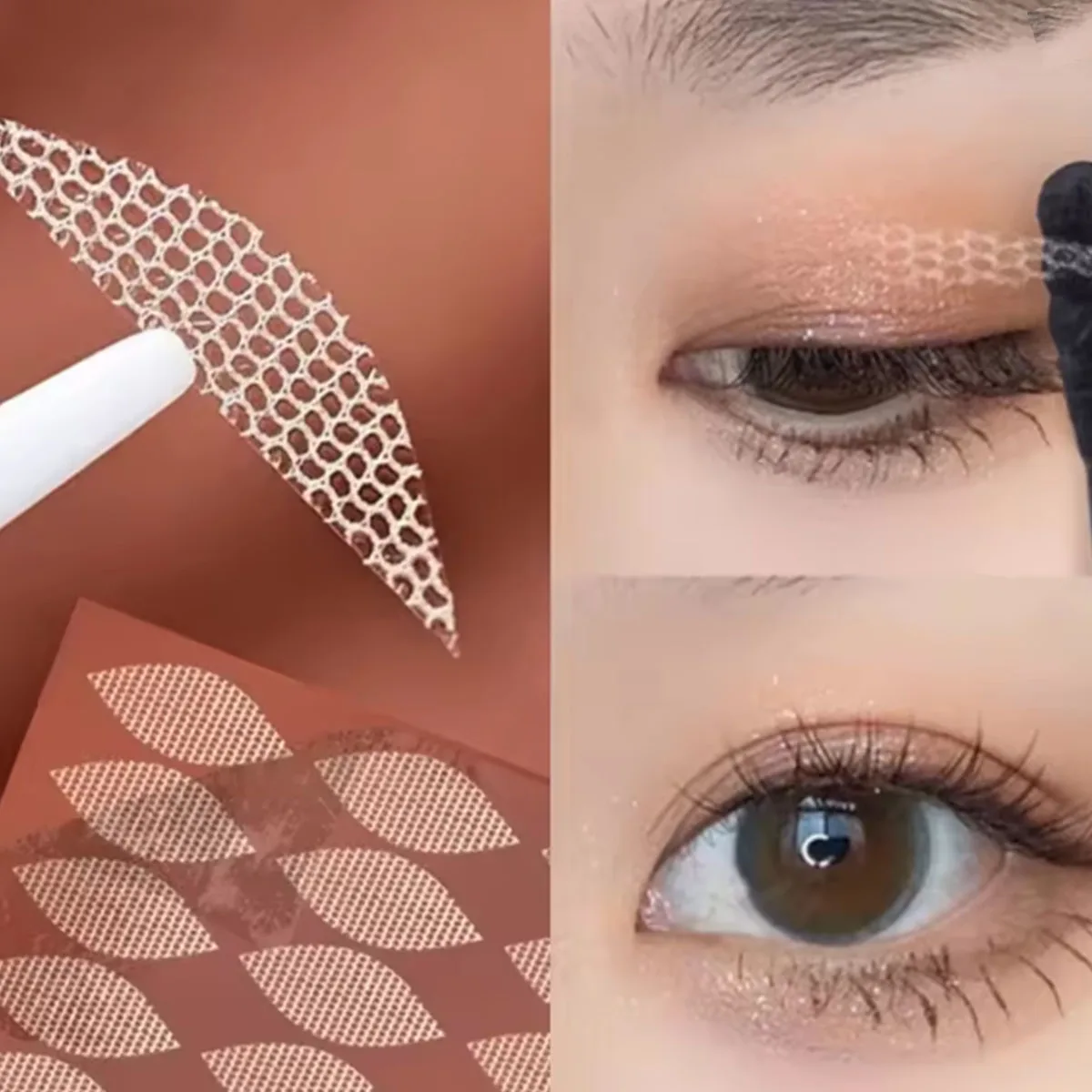 レースメッシュオリーブ型まぶたペースト型目に見えない二重まぶたシャドウテープステッカー美容メイクまぶたツール 180-240 個