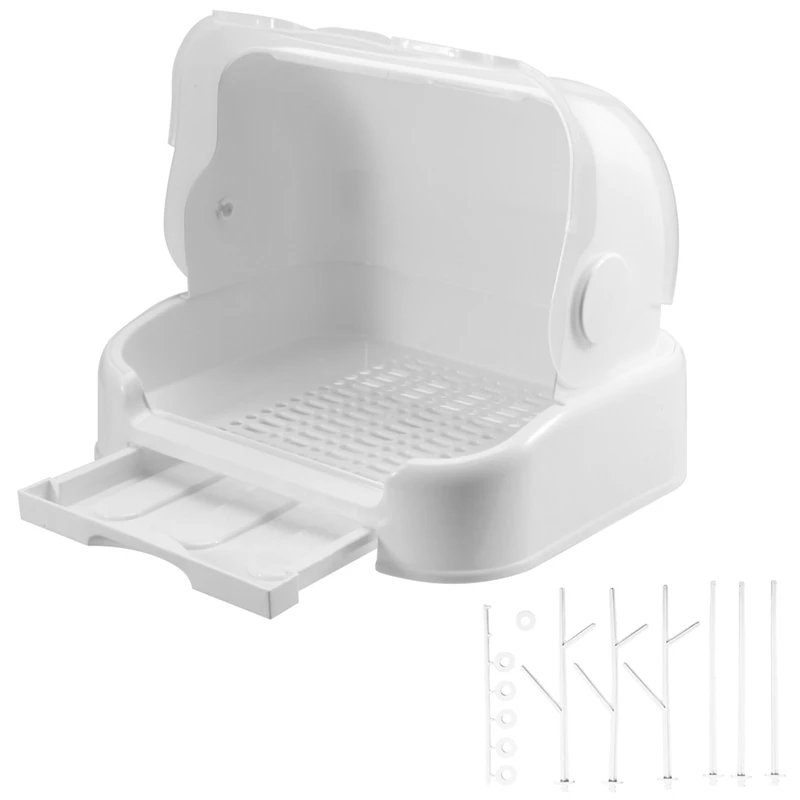 ABJL-Baby Bottle Drying Rack With Cover, Nipple Holder, Feeding Cup Storage, Efficient Cleaning And Drying Station