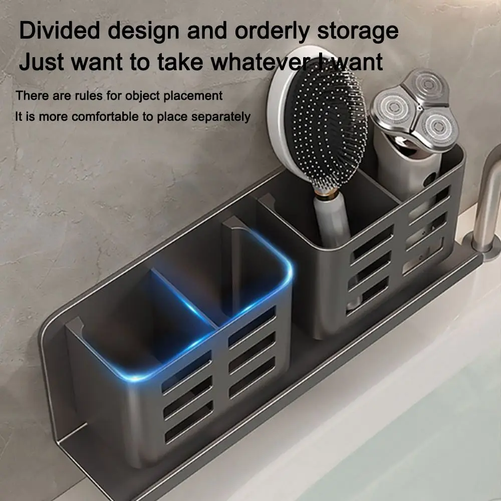 Multifunctional Toothbrush Holder Waterproof Bathroom Storage Rack Shaver Storage Holder Wall Mounted Razor Storage Shelf