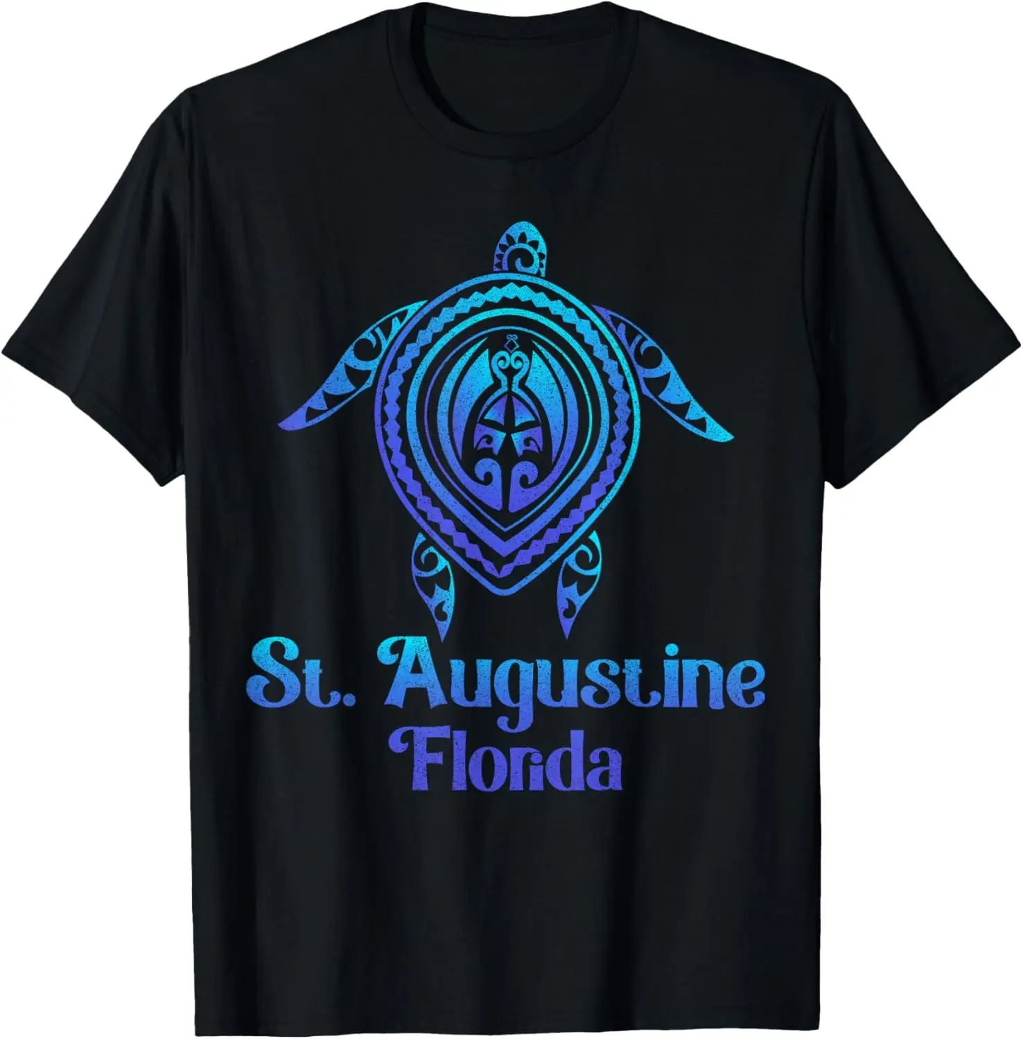 

Футболка Tribal Sea Turtle St Augustine Florida с рисунком, мягкая хлопковая рубашка с короткими рукавами для поездки