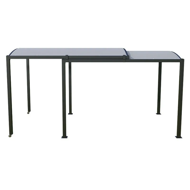 

This Portable Retractable Garage with A Gazebo and Sunshade Is Suitable for Vehicle Parking Outdoor Storage and Garden Use.