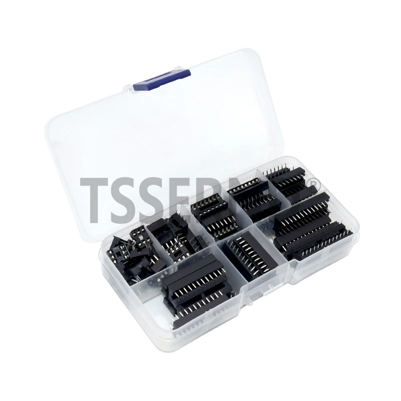 66PCS/Set DIP IC Sockets Adaptor Solder Type Kit 6,8,14,16,18,20,24,28 pins Integrated circuit IC Chip Socket