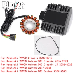 VN 900 2023 Engine Stator Coil+Voltage Regulator rectifier For Kawasaki VN900 Vulcan 900 Classic LT Custom 2006-2022 with Gasket