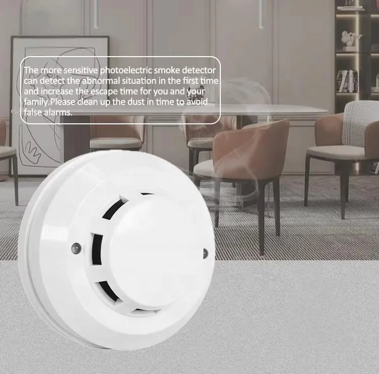 Conventional Fire Alarm DC 12-24V Infrared Photoelectric Smoke Detector Wired Fire Security Alarm System