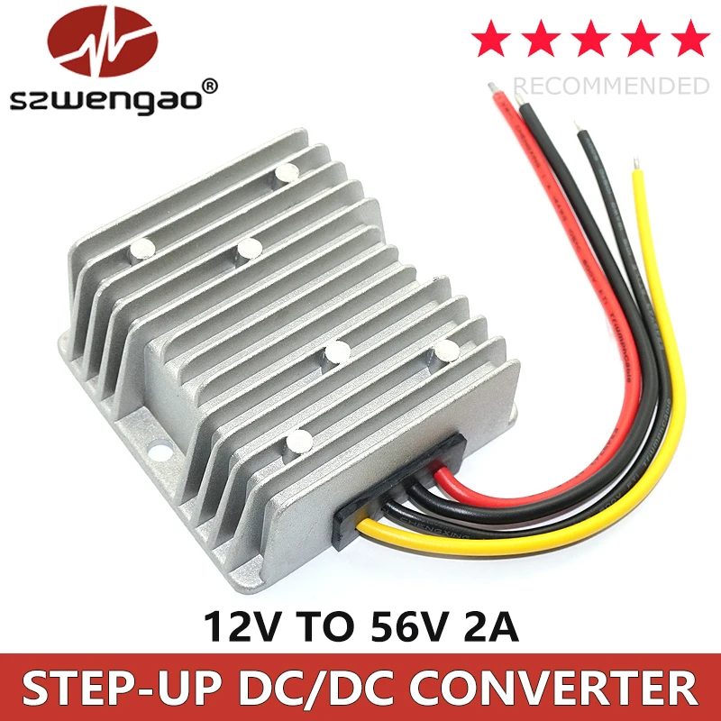 szwengao Step Up 12V DC to 56V DC 2A Boost Converter Power Convertor Voltage Booster Power Supply for Communication