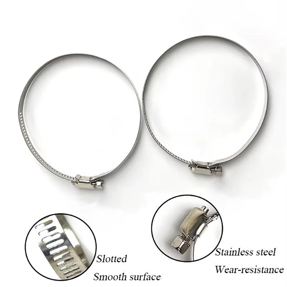 80-100mm Stainless Steel Hose Clamp Adjustable Pipe Clamp Worm Drive Band Clamp for Auto Heater Exhaust Air Intake