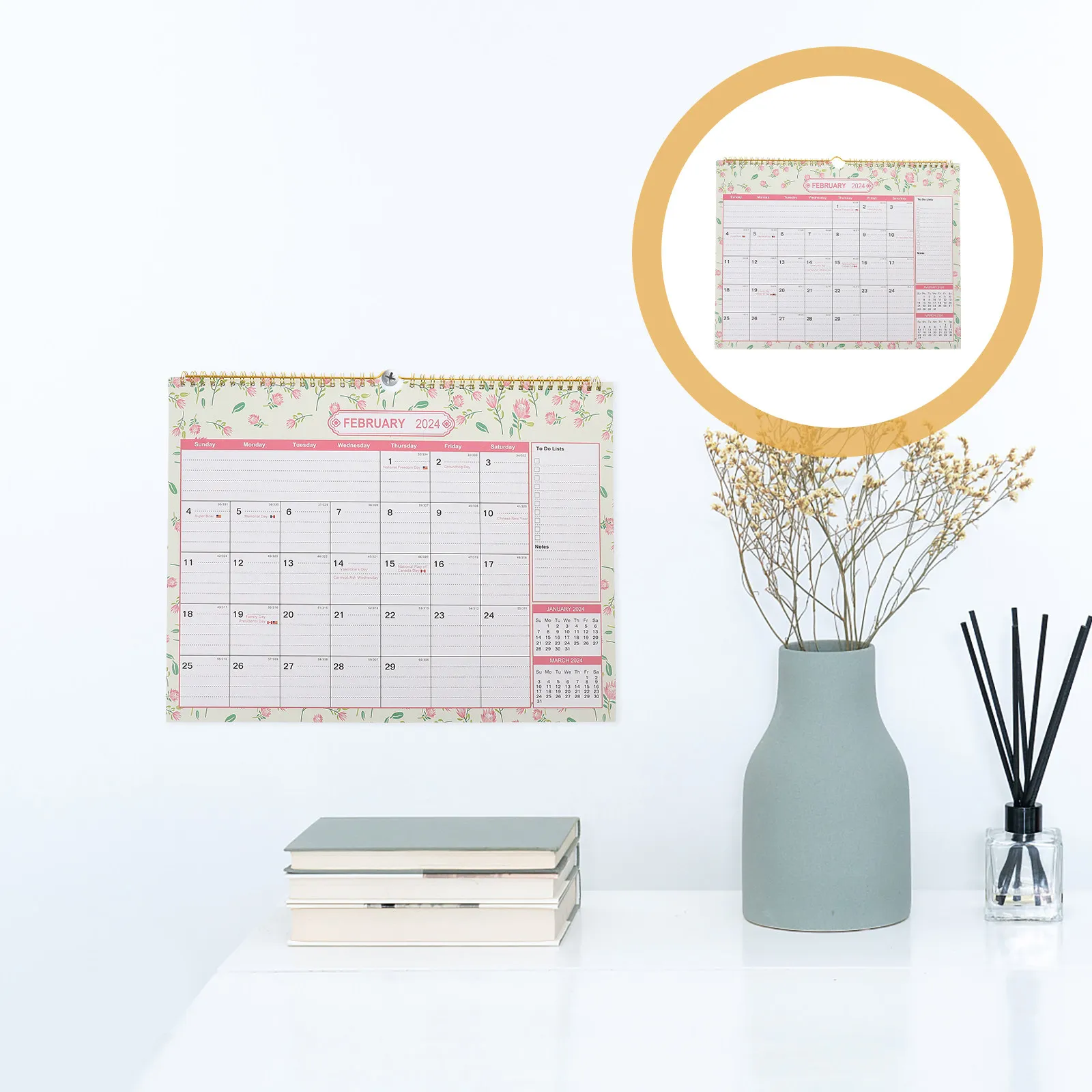 

Tearable Simple Hanging Wall Calendar English Countdown Holiday Appointment 2024 2025 Sturdy Daily Use Calendar