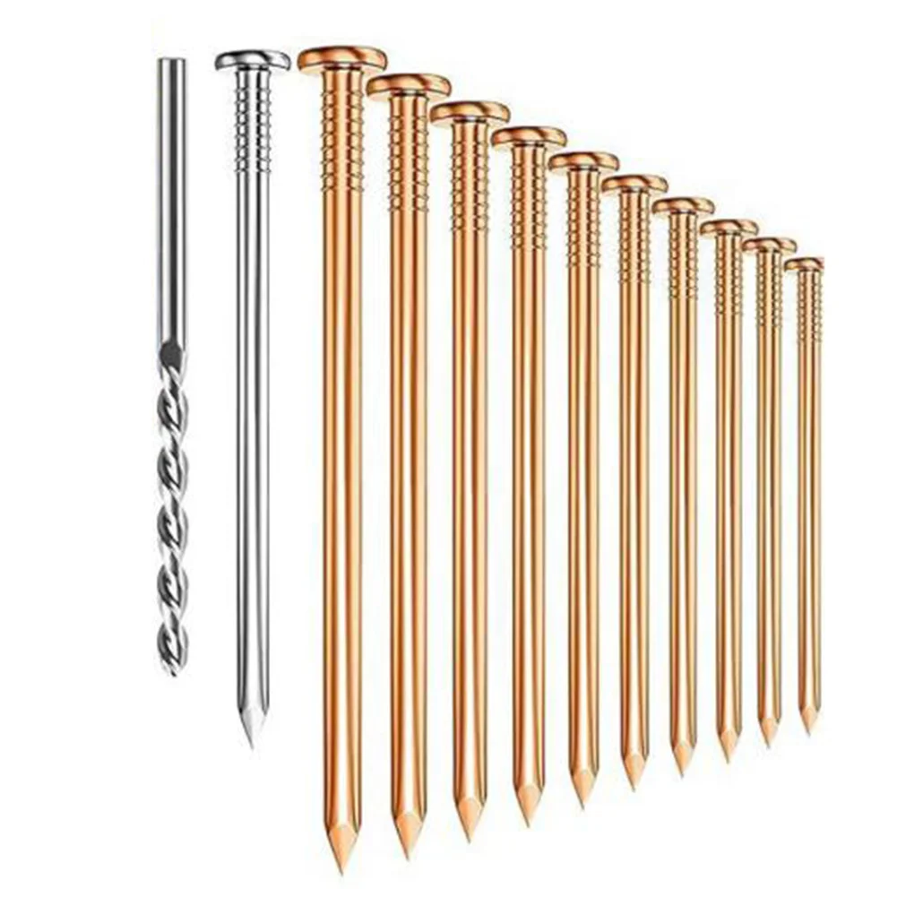 Set of Copper Nails 4 Inch for Tree Stump Removal with Deep Root Penetration and Environmentally Friendly Design