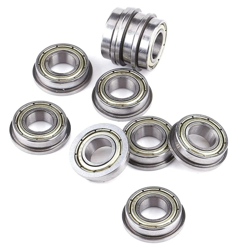 

100 Pcs F688ZZ Flanged Radial Ball Bearings Metal Steel Double Shielded Flange Ball Bearing, 8 X 16 X 5Mm For Motor