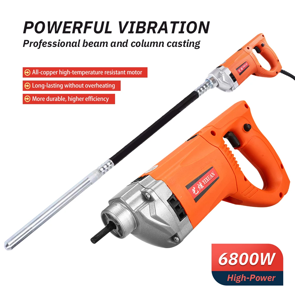 Electric Construction Concrete Vibrator Handheld Concrete Vibrating Tool Cement Vibration Machine Concrete Air Bubble Remover