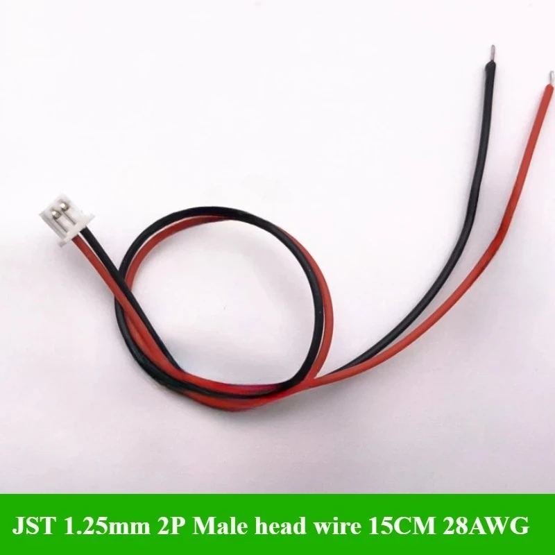 50/100Pcs JST MX1.25mm Wire Cable Connector 2P/3P/4P/5P/6P Pin 1.25MM Pitch Plug 15CM Wire Length 28AWG Electronic Wire
