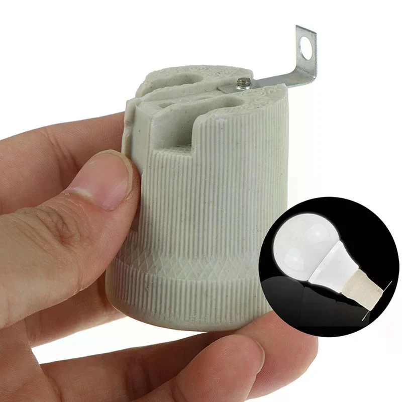 E27 قاعدة برغي سيراميك مقاومة درجات الحرارة العالية محول حامل المصباح الكهربائي