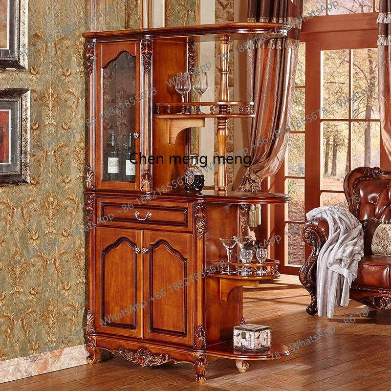

European solid wood room cabinet American entrance wine cabinet screen partition storage double-sided shoe cabinet