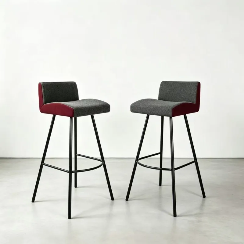 ph-Cashmere fabric bar chair color matching backrest high stool stable