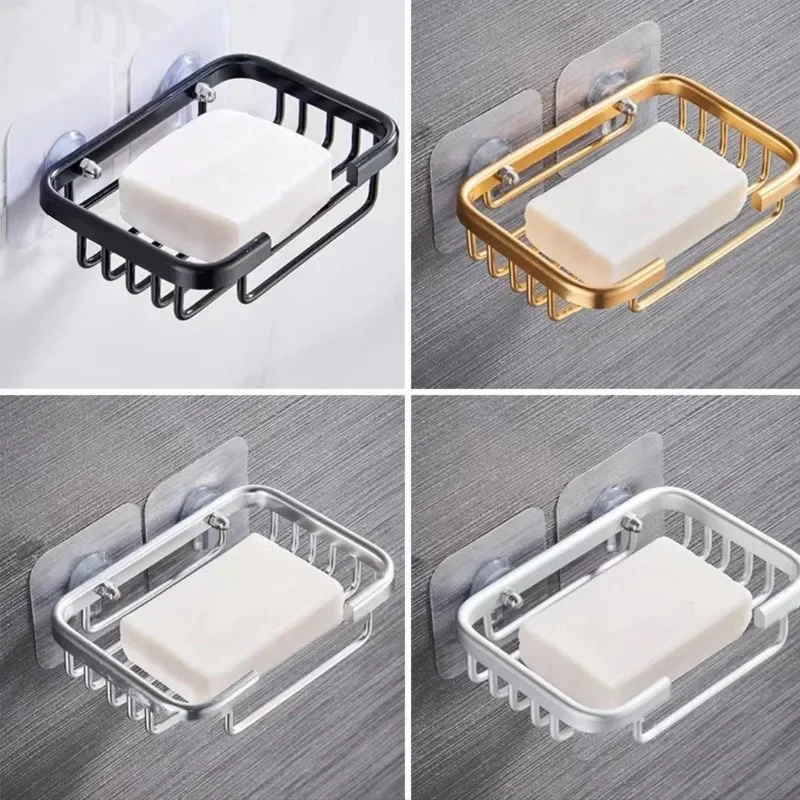 Wall Mounted Aluminum Soap Rack, Kitchen, Bathroom, Draining Soap Mesh, Soap Storage Rack, Multi-purpose