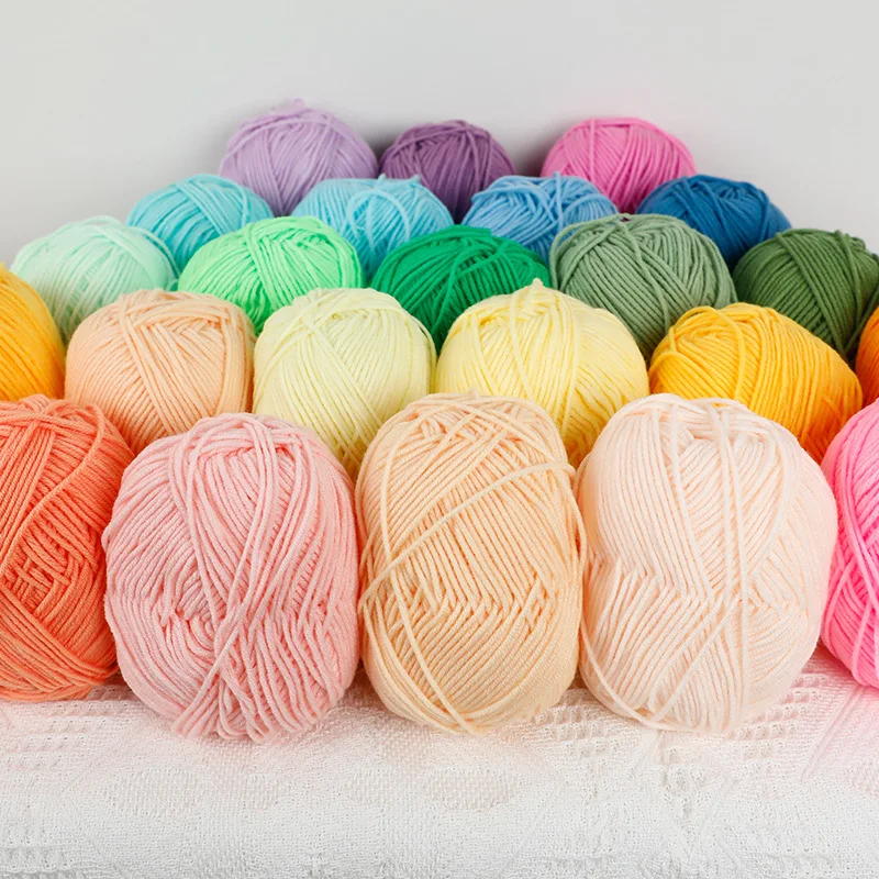 

40-50g/roll Milk Cotton Knitting Yarn Needlework Wool Thread Tricot Knitting Milk Cotton Yarn Line Soft Lanas sweaters Scarves