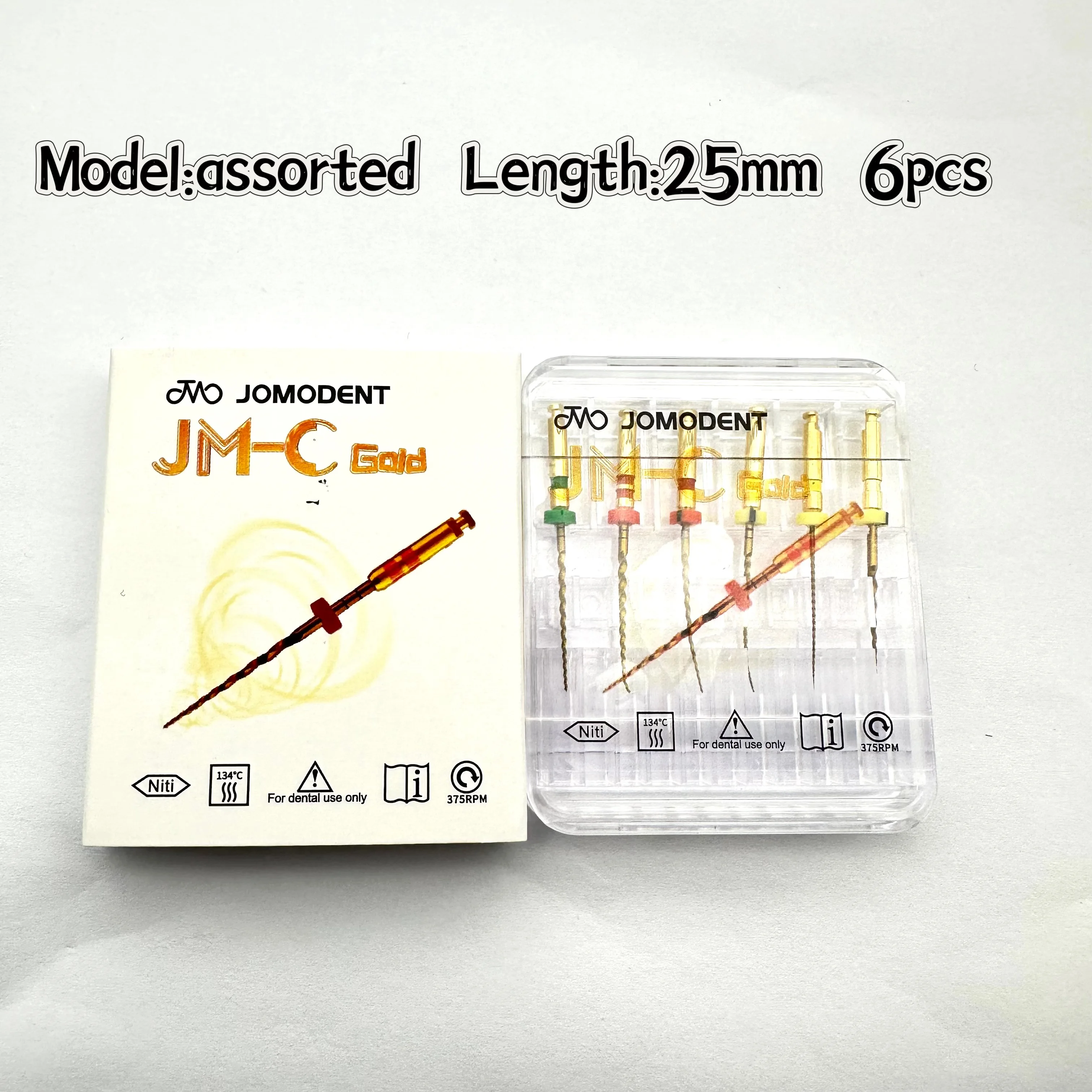 JOMO JM-C Dental Heat Activation Rotary Root Canal Endodontic Files 6Pcs/Box Flexible Dentist Materials Nickel-Titanium File